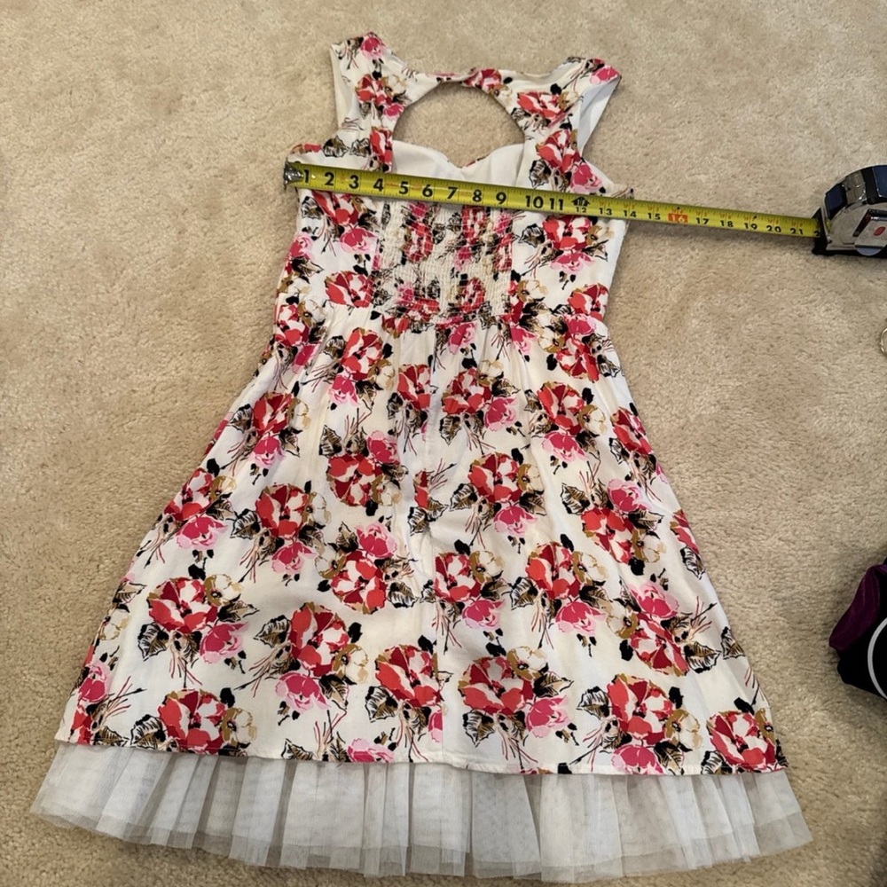 dELiA*s Red and Pink Floral Dress Sz8